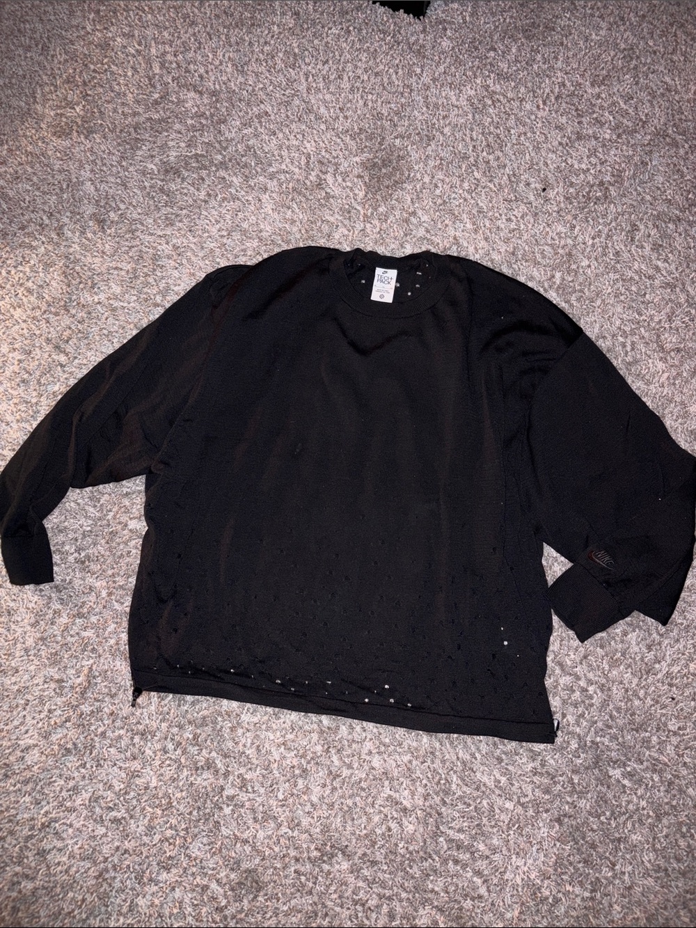 Nike Black Distressed Women's Crewneck Sweatshirt